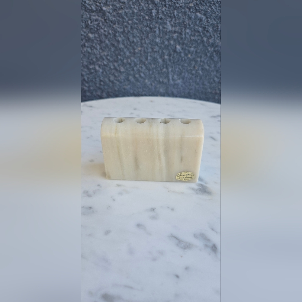 Vintage Marble Onyx Pencil Holder
